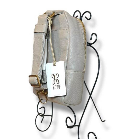 Hobo Fern Sling Bag Taupe Pebbled Leather Crossbody Convertible Backpack  $198 main image 12